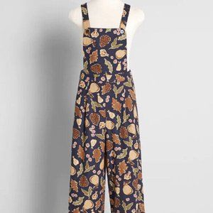 L or XL Princess Highway Overalls Foresting Fall's Treasures Wide Leg Jumpsuit